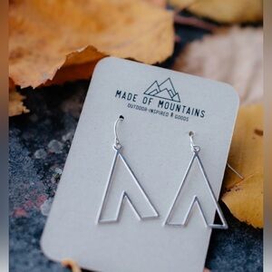 Made of Mountains Tipi Dangle earrings in silver.